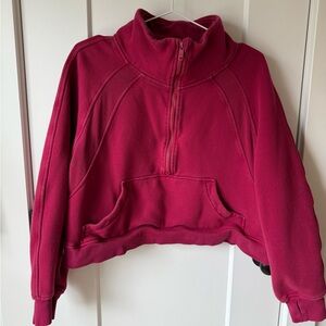 CRZ YOGA - Fleece Lined Half Zip Hoodies Funnel Neck with Thumb Holes